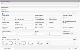 5G NR base station configuration window